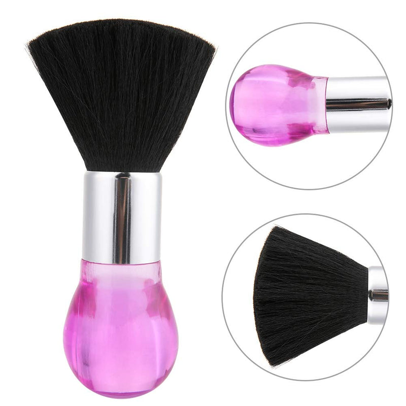 2 Colors Professional Neck Face Duster Brush Barber & Salon Hair Clean Hairbrush Cutting Comfortable Grip Hairdressing Styling Tool () Pink