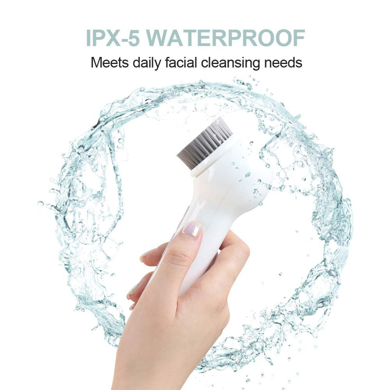 Face Scrubber Exfoliator, TOUCHBeauty Upgraded Rechargeable Electric Facial Cleansing Brushes with 3 Brush Heads,360° Spin Rotation for Exfoliating, Massaging and Deep Cleansing, Waterproof