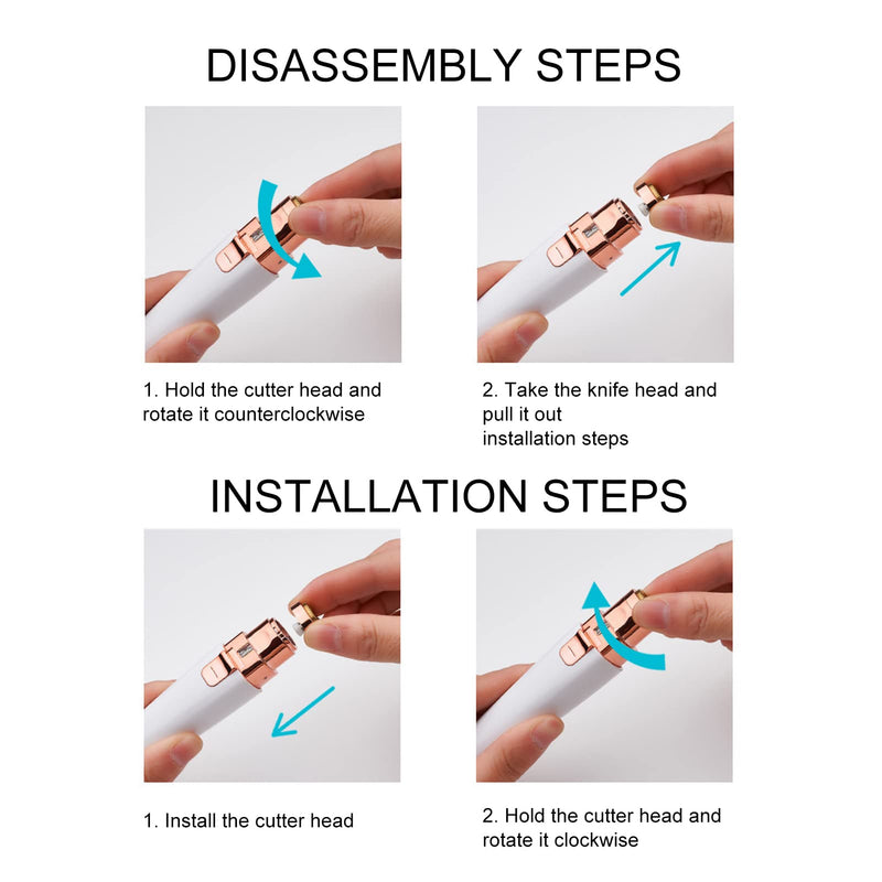 Hair Remover for Women,Rechargeable Eyebrow Trimmer & Hair Remover 2 IN 1 Eyebrow and Painless Hair Remover Eyebrow Lips Body Hair Removal for Women with