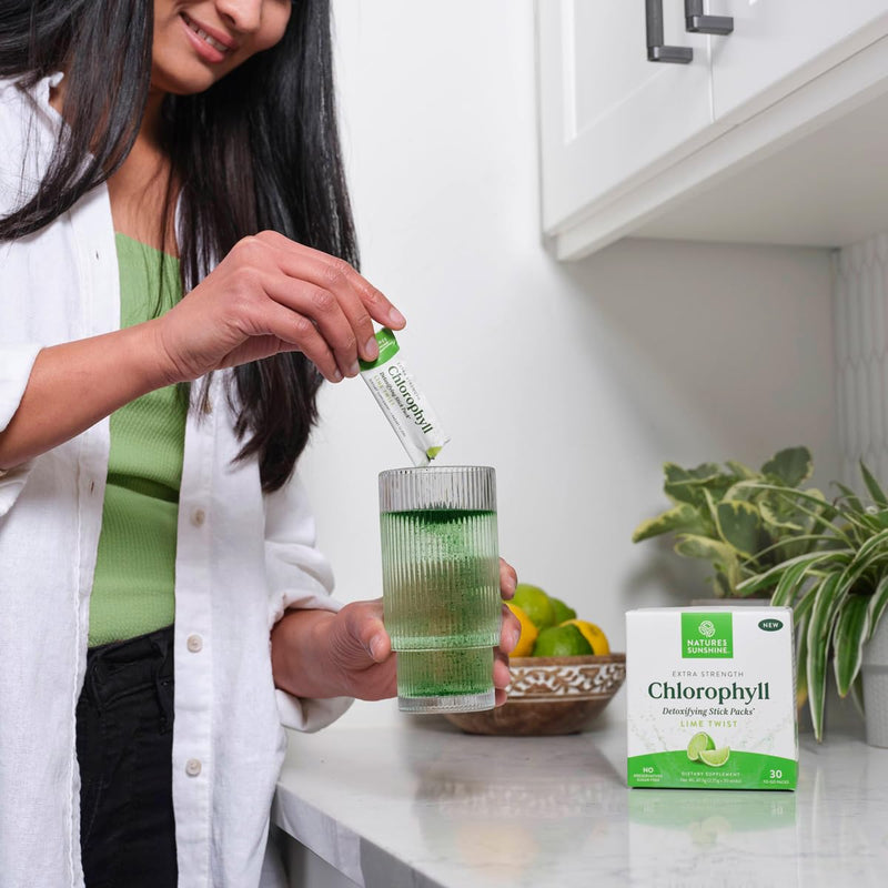 [Australia] - Nature's Sunshine Chlorophyll Stick Packs: Supercharge Your Detox and Boost Gut Health in Convenient, Delicious Stick Packs (Lime Twist) Lime Twist 