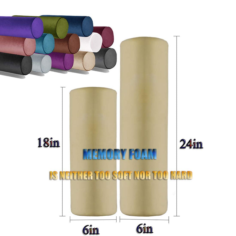 [Australia] - Tinbolunce Memory Foam Roll Pillow for Knee/Leg/Neck - Full Moon Bolster/Round Cylinder Pillow for Sleeping on Side or Back - Removable Cooling Cover Length 18" x 6" Diameter (Navy Blue) Navy Blue 18X6 