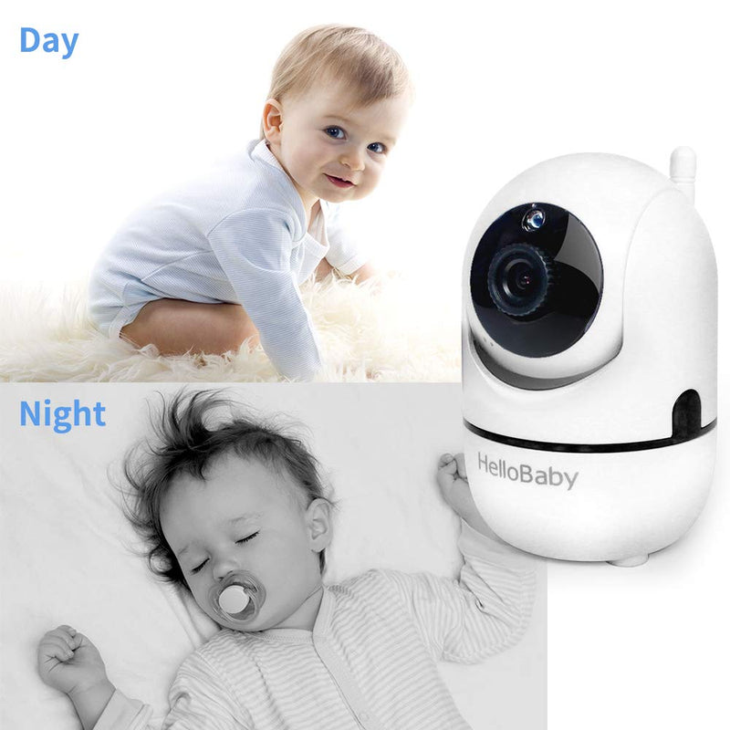 [Australia] - HelloBaby Video Baby Monitor with Remote Camera Pan-Tilt-Zoom, 3.2'' Color LCD Screen, Infrared Night Vision, Temperature Display, Lullaby, Two Way Audio 3.2 inches 
