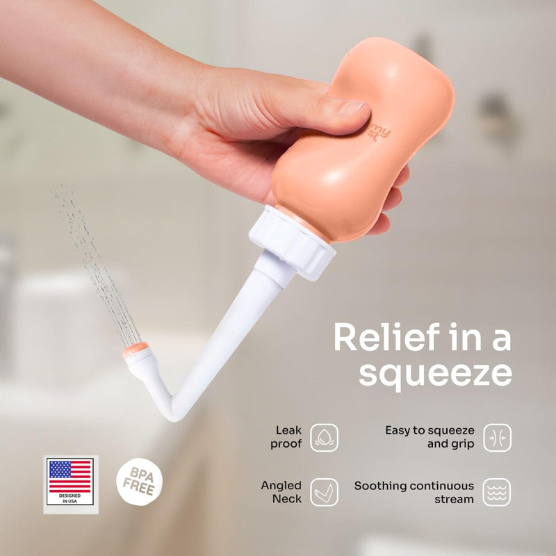 [Australia] - Mommy First¬Æ Peri Bottle for Postpartum Care | Upside Down Bottle for Perineal Cleansing and Recovery | Portable Bidet | Postpartum Essential | Peach 12.2 OZ 12.2 Ounce 