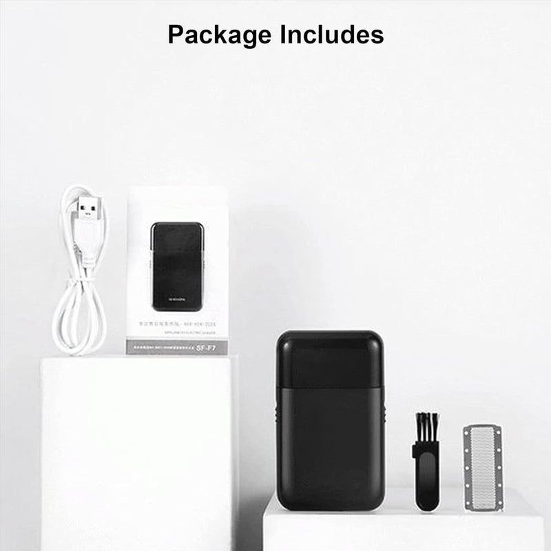 Foil Shaver for Men Multifunction Stubble Trimmer with Pop-Up Sideburn Razor Cordless USB Rechargeable Mini Travel Shaver for Beards & Facial Hair Black