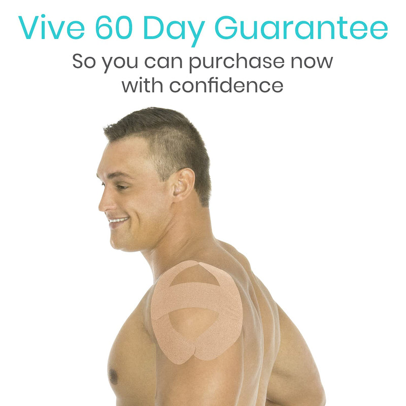 [Australia] - Vive Kinesiology Tape (105 Feet) - Therapeutic Athletic Support Tape - Uncut Kensio Roll - Muscle and Joint Recovery for Shoulder, Back, Knee, Elbow and Ankle Pain Relief - Waterproof for Sports Beige 2" x 105' 