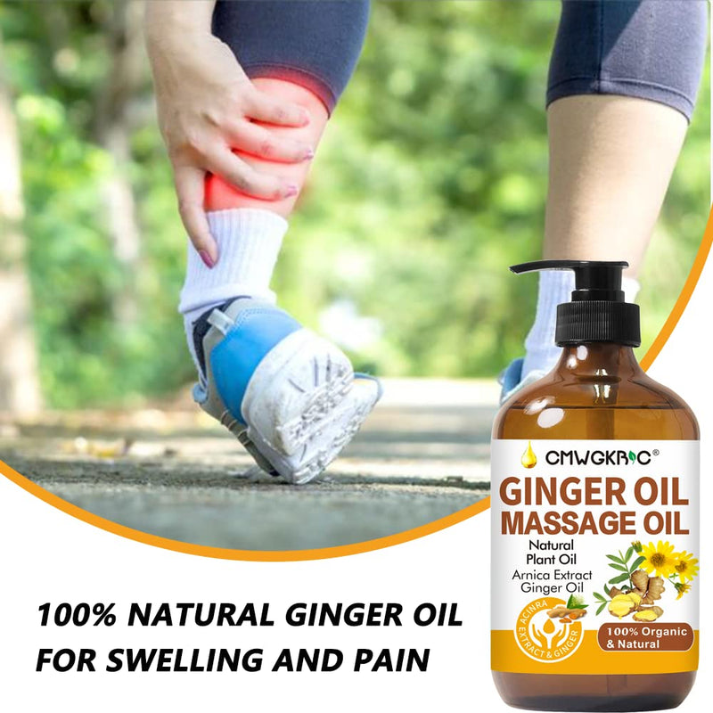 [Australia] - 2 Pack Ginger Oil Lymphatic Drainage Massage,Belly Drainage Ginger Oil-Warming Tired Sore Muscle Ginger Massage Oils With Natural Arnica Extract,Grapeseed Oil,Vitamin E Massage Oil for Massage Therapy 
