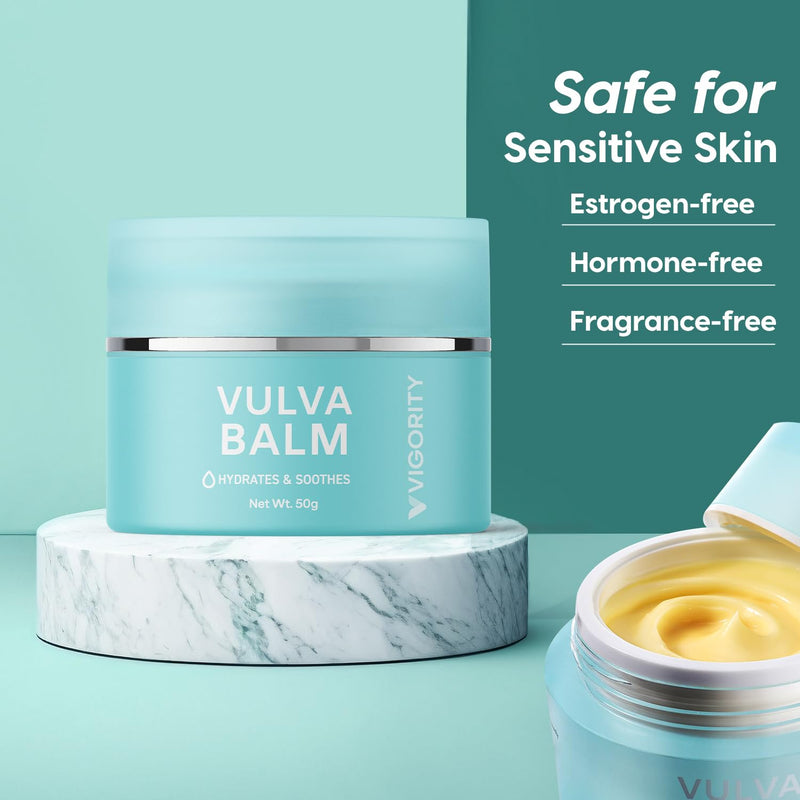 [Australia] - Vulva Balm Vaginal Moisturizer for Women: Natural Vulva Moisturizer & Vulva Cream for Dryness, Itch, Odor & Irritation - Menopause Support With Beeswax, Shea Butter, Emu Oil, and CoQ10 - Estrogen Free 1.76 Ounce (Pack of 1) 