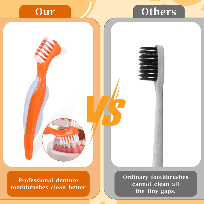 [Australia] - JIYIN Pack of 3 denture brushes, double-sided denture toothbrushes, denture toothbrushes, cleaning brush for cleaning false teeth (color 1) 