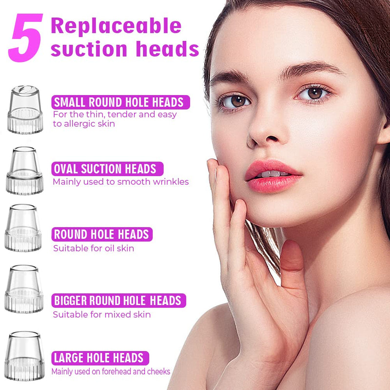Blackhead Remover Pore Vacuum Upgraded Facial Pore Cleaner Electric Comedone Whitehead Extractor Tool, Blackhead Vacuum Kit for Women & Men