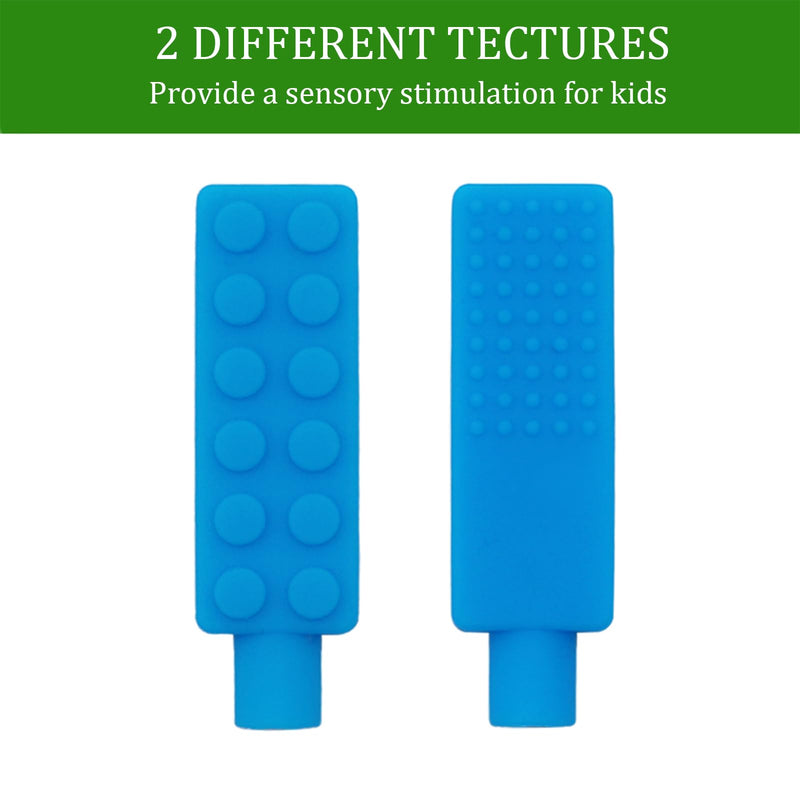 [Australia] - Chewable Pencil Toppers for Sensory Kids Boys and Girls (6 Pack), Silicone Rainbow Chew Toys for Chewers with Special Oral Motor Needs, Chewing Brick Tools Fidget Stim Toy for Autism Children Student 