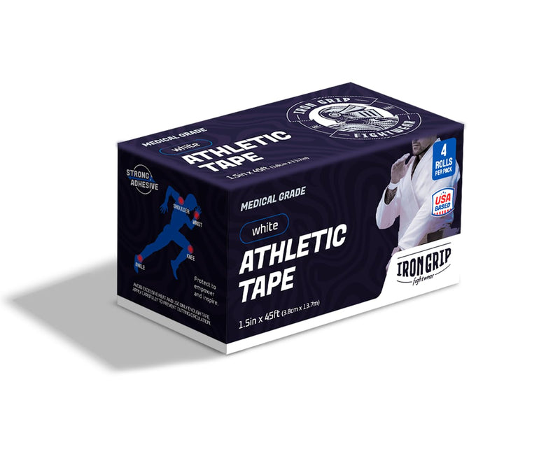 [Australia] - Premium Sports Medical Athletic Tape White (4-Rolls) 1.5in x 45 ft | 100% Cotton, Easy Tear, No Sticky Residue | Best Tape for Jiu-Jitsu Athletes & Trainers | Ankles and Wrist | 