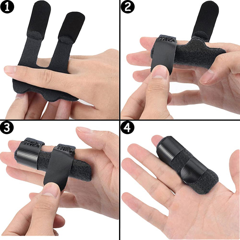 [Australia] - FITTOO finger splint finger protection for index finger, middle finger, ring finger, finger splint orthosis for arthritis tendonitis finger bandage relief from swelling, pain, 1 black black (one piece) one size 
