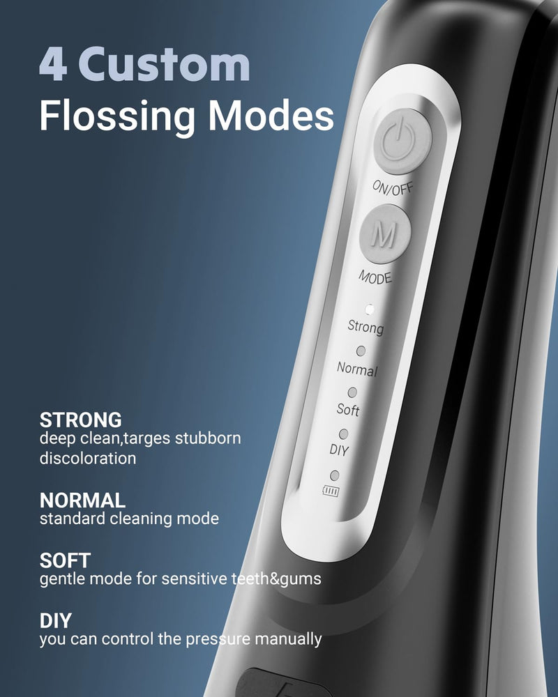 [Australia] - Water Flosser & Electric Toothbrush for Adults Oral Irrigator & Sonic Toothbrush 2-1 Oral Clean Kit (Black) Black 