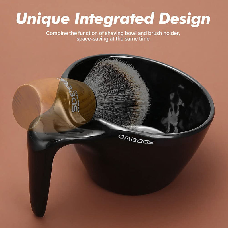 [Australia] - Anbbas badger hair shaving brush with 100g shaving soap bar and foaming Way POP cup A5 melamine, foaming set for men, wet shaving, women, girls, hair removal dark green 