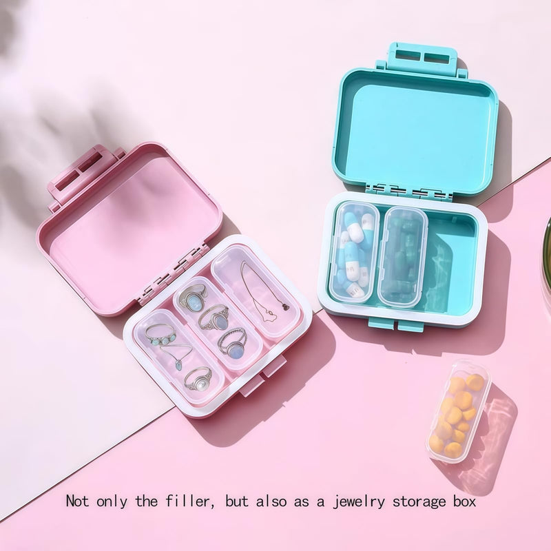 3Pack 3 Compartments Travel Pill Case Moisture Proof Small Pill Holder Portable Portable Moisture Proof Medicine Vitamin Container 3 Pack