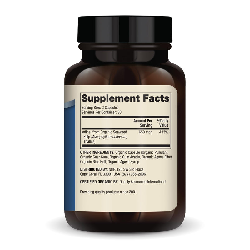 [Australia] - Dr. Mercola Iodine from Organic Seaweed, 650 mcg Per Serving, 30 Servings (60 Capsules), Dietary Supplement, Thyroid and Energy Support, Non-GMO, USDA Organic 
