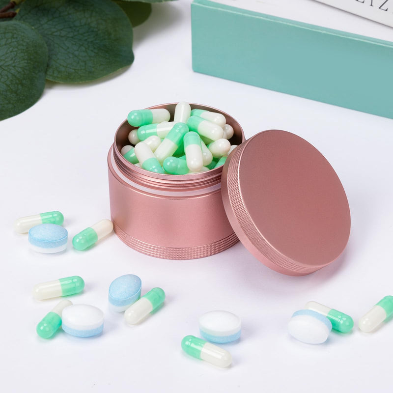 Metal Pill Box Daily - Single Portable Travel Pill Container for Purse | Waterproof Pill Case for Vitamins, fish Oil, Medicine, Cute Pill Holder Organizer, Big Size Pink L