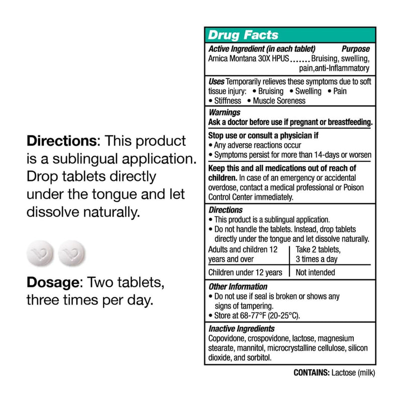 [Australia] - Arnica Montana 30X HPUS, Clinical Grade, Quick Dissolve Tablets, Five-Day Recovery Pack for Pain and Bruise Relief After Surgery or Injury, Natural Healing, Gentle on the Stomach - 30 Count 30 Count (Pack of 1) 