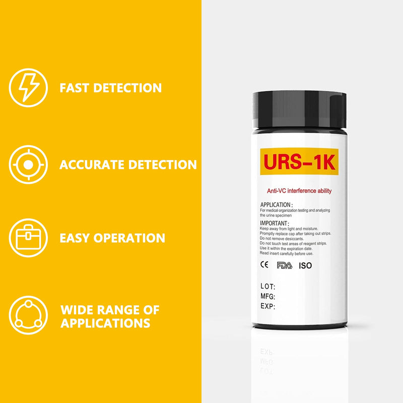 [Australia] - Urine Ketosis Test Strips URS-1K, 100 Strips Ketone Test Strips Home Ketosis Tests Analysis Professional Quick Tests 