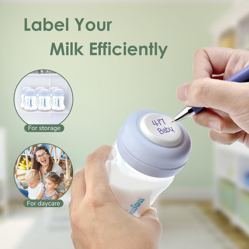 [Australia] - Maymom Wide-Mouth Milk Storage Collection Bottle with SureSeal Sealing Disk; Compatible with Spectra/Motif Luna/Ameda MYA/Bellababy Pumps. Can Replace Spectra S1 S2 Bottles, 6 pc (4.7Oz/140mL, 6pc) 6 Bottle 5oz Blue 