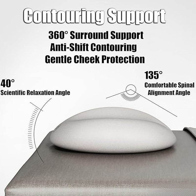 Massage Table Face Down Pillow,Memory Foam Face Massage Pillow,SPA Beauty Face Relax Headrest,Beauty Salon Pad Head Support Grey
