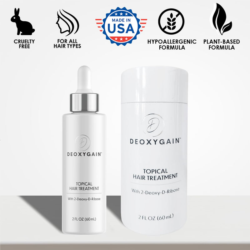 Hair Growth Serum by Deoxygain - DHT Blocker with 2DDR for Hair Regrowth | Non Greasy Topical Serum, Saw Palmetto, Biotin, Vitamin B, Pea Sprout Extract, Hair Growth Peptides, DHT Blocking, 2DDR