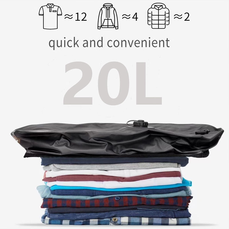 Vacuum Bag for Travel Organiser Packing Bag for Carry-On Luggage Backpack Suitcase Reusable Vacuum Seal Save Space Compression Bag with Built-in Pump & USB-C Charging (Beige) Beige