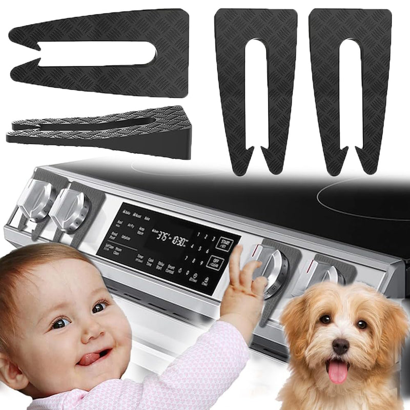 [Australia] - 6 Safety Stove Knob Covers, Safety Silicone Protective Stove Knob Lock Set, Used for Child Safety Stove Snob Sovers, Prevent Accidental Touch (Grey) 