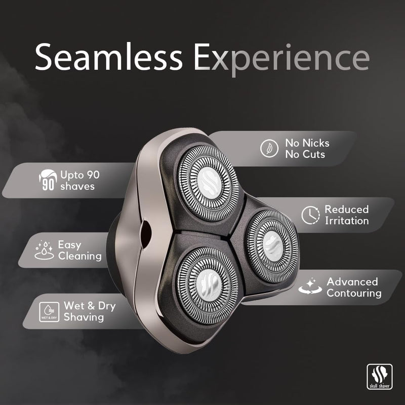 Skull Shaver Forte PRO 3 Head Replacement Blade - Hypoallergenic Stainless Steel - Faster Shaving - Contour Flexibility - Easy Maintenance