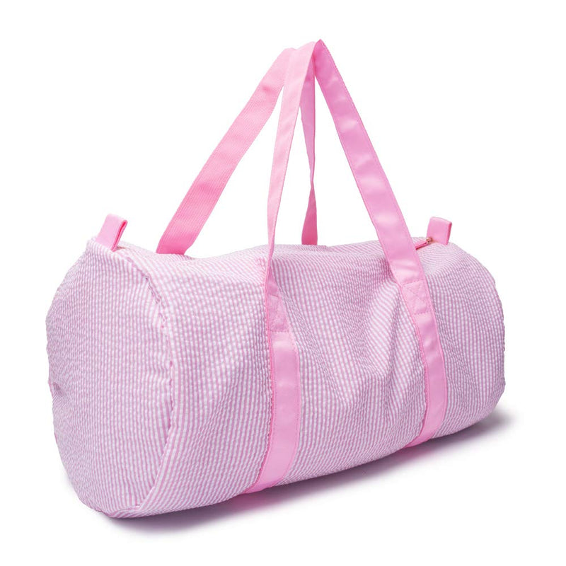Seersucker Kids Duffle Bag, Overnight Weekender Bag for Toddler Boys Girls Pink