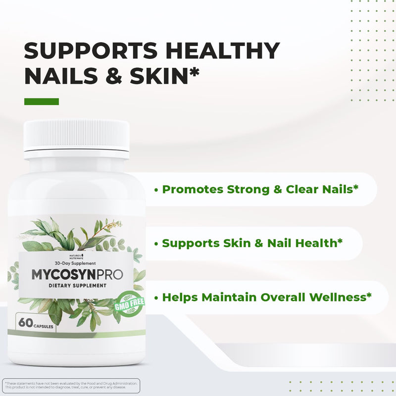 Mycosyn Pro - Natural Supplement with Vitamin C, Folate & Biotin | Non-GMO, Stimulant-Free, Easy to Take | Made in the USA, GMP-Certified | 60 Capsules, 6 Month Supply 60 Count (Pack of 6)