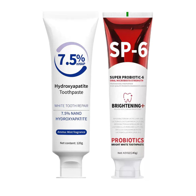 Hydroxyapatite Toothpaste SP-6 Probiotic Toothpaste Set for Enamel Protection and Tooth Strengthening Fresh Breath Gum Health Fluoride-Free whitening toothpasteToothpaste for Sensitive Teeth (2)