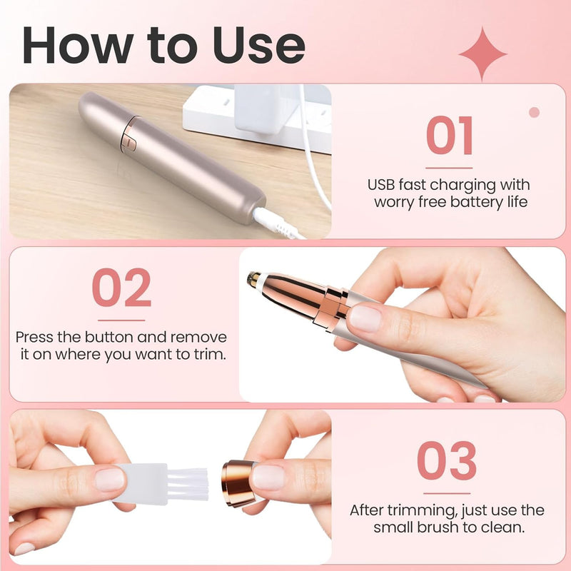 [Australia] - Eyebrow trimmer women's rechargeable eyebrow razor: precision eyebrow trimmer women's facial hair trimmer painless eyebrow epilator eyebrow hair remover eyebrow trimmer for women 