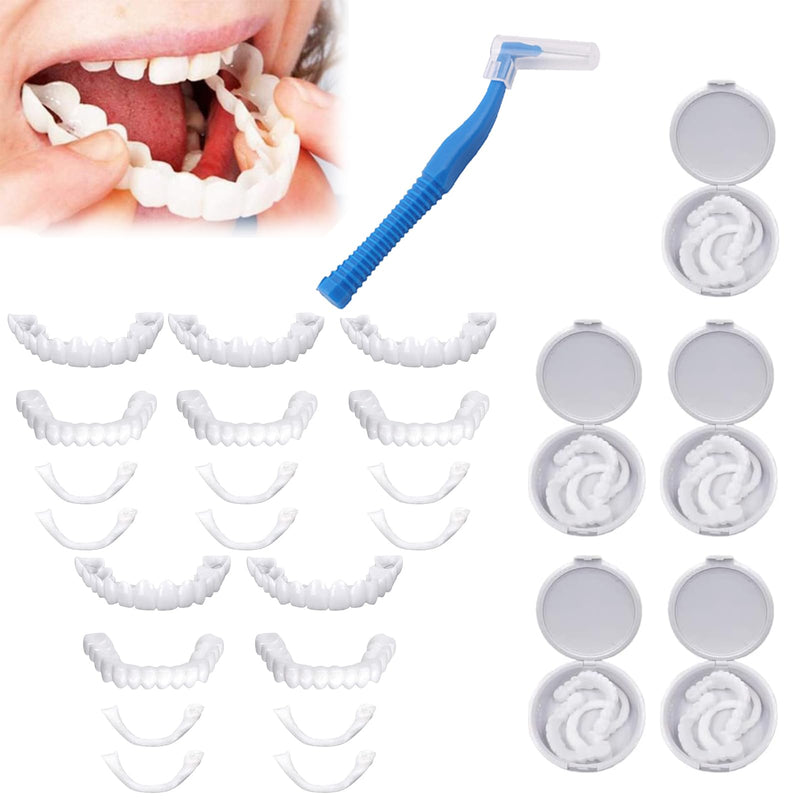 [Australia] - Prostheses Fake Teeth, 5 Pairs False Artificial Teeth Braces Smile Veneers Cosmetic Temporary Teeth Dentures Prosthesis Artificial Veneers Teeth Top and Bottom 