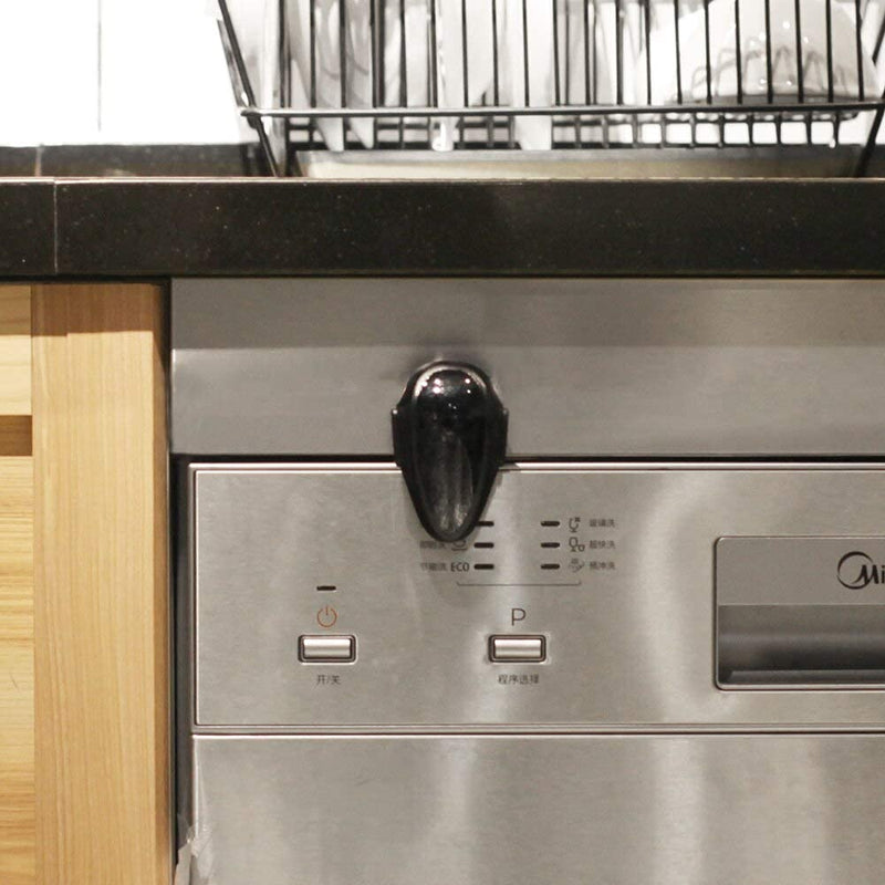 [Australia] - Oven Door Lock Child Safety, Heat-Resistant Easy to Install, Childproof Oven Locks for Toddlers, no Screws or Drills swivel mechanism rotation (Black) Oval Black 