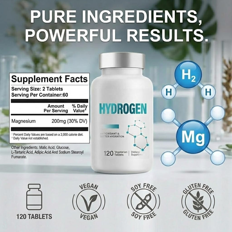 Hydrogen Water Tablets, 120 Count Molecular Hydrogen Tablets with Magnesium for Drinking Water 1 count (Pack of 1)