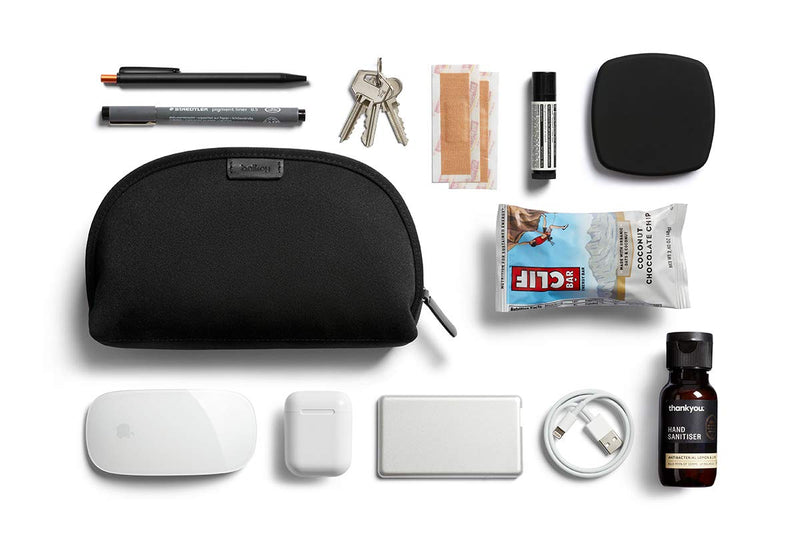 Bellroy Classic Pouch, Everyday kit, Leather and Woven Fabric (pens, Cables, Cosmetics, Personal Items) Melbourne Black