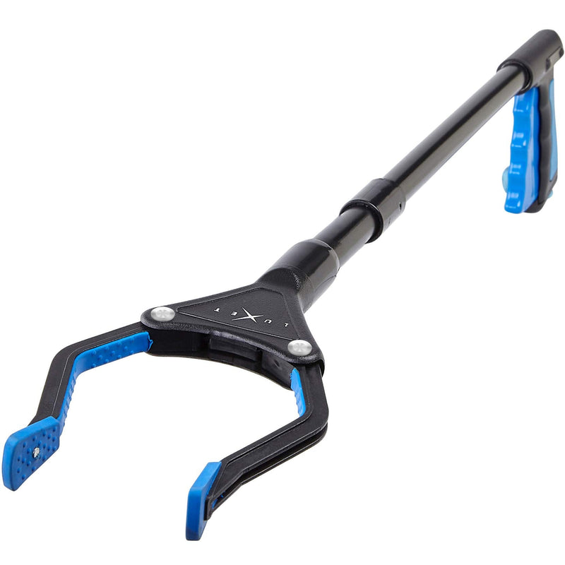 Grabber Reacher Tool - Newest Version Luxet 19 Inch Long Steel Foldable Pick Up Stick - Strong Grip Magnetic Tip - Heavy Duty Trash Picker Claw Reacher Grabber Tool for Elderly Wheelchair Mobility Aid 19 Inch (Pack of 1) Blue