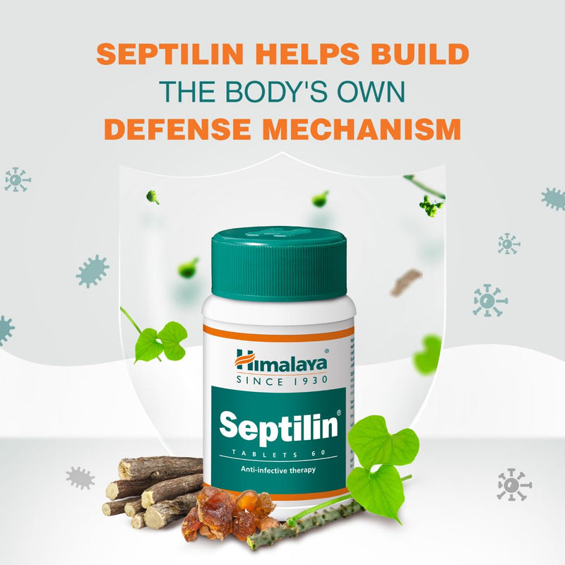 Himalaya Herbals Septilin Herbal Food Supplement, Natural Support for Immune System, Tablets with Herbal Extracts | Antioxidants Rich - 100 Capsules