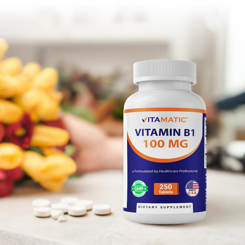 Vitamatic Vitamin B1 (As Thiamine Mononitrate) 100 mg - 250 Vegetarian Tablets