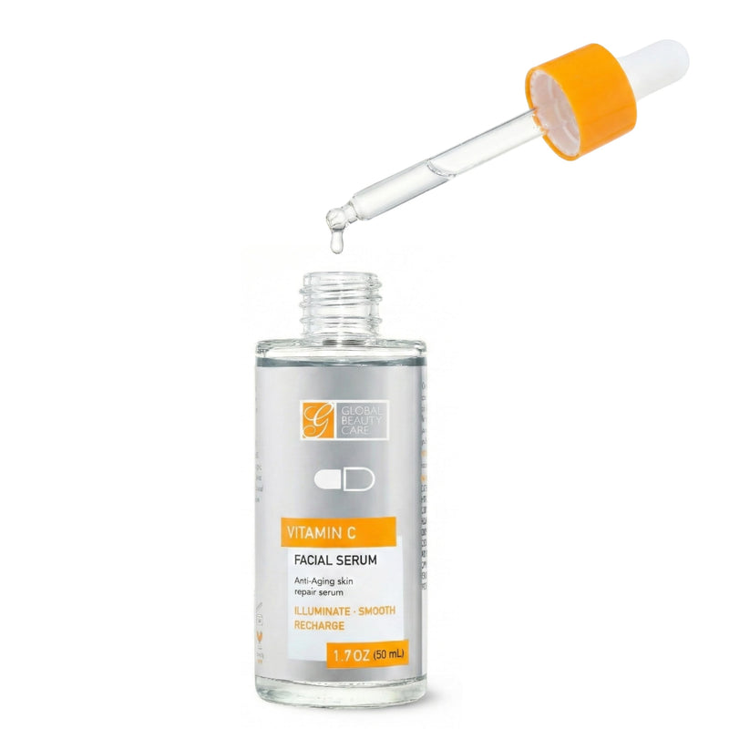 Global Beauty Care Vitamin C Facial Serum - Facial Treatment Serum with Hyaluronic Acid for Uneven Tone & Radiance Appearance Support, Fast Absorbing, Lightweight Hydration, 1.7 fl oz (1 Pack) 1.7 Fl Oz (Pack of 1)