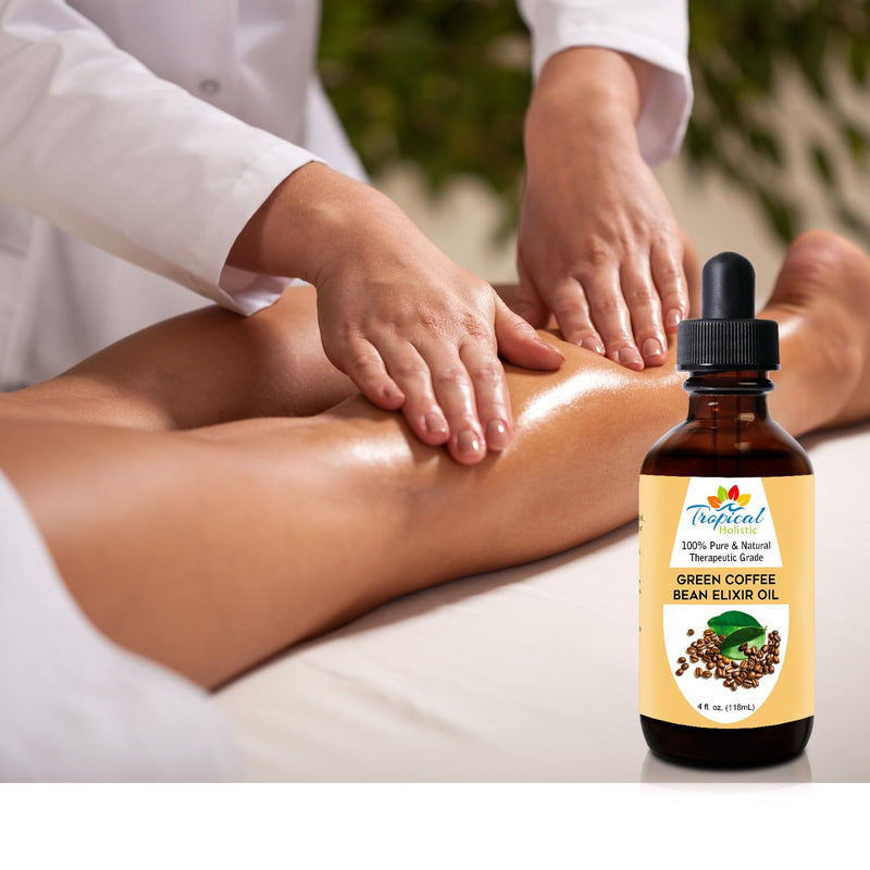 [Australia] - Green Coffee Bean Elixir Oil, 4 oz - 100% Pure Unrefined Coffee Massage Oil, Ideal for Hair and Skin 