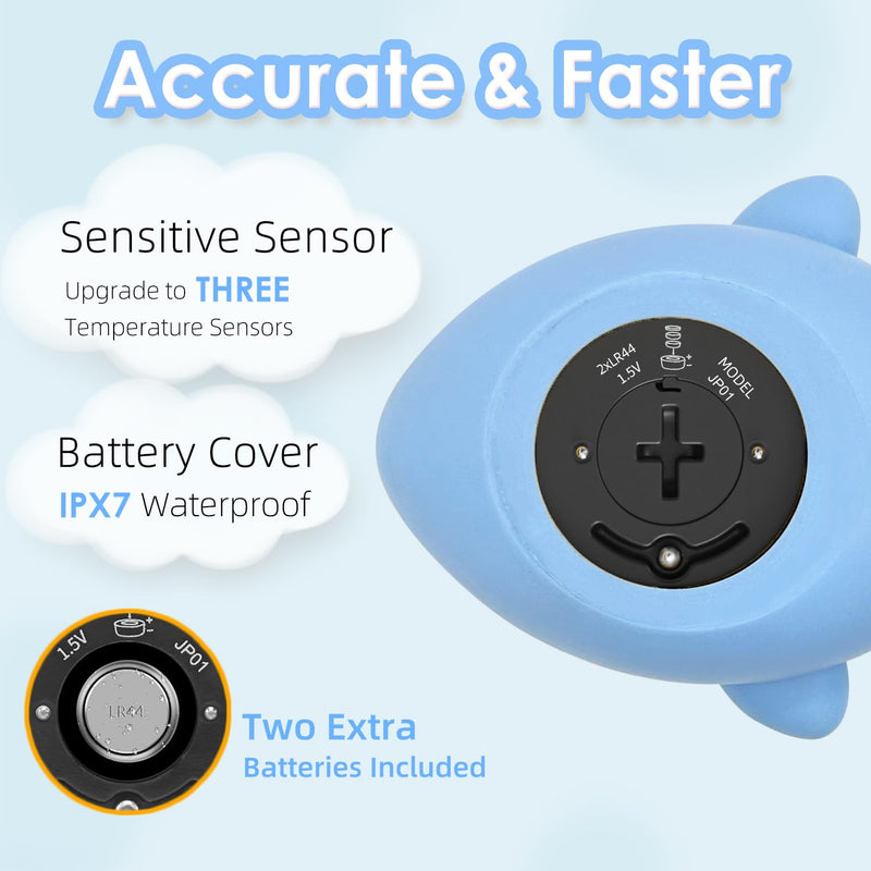 [Australia] - Baby Bath Water Thermometer for Bathtub Temperature - Safety Tub Thermometer with Temp Warning - Bath Thermometer & Room Thermometer Floating Baby Bath Toy for Infants Newborn Toddlers Girls Boys Shark 