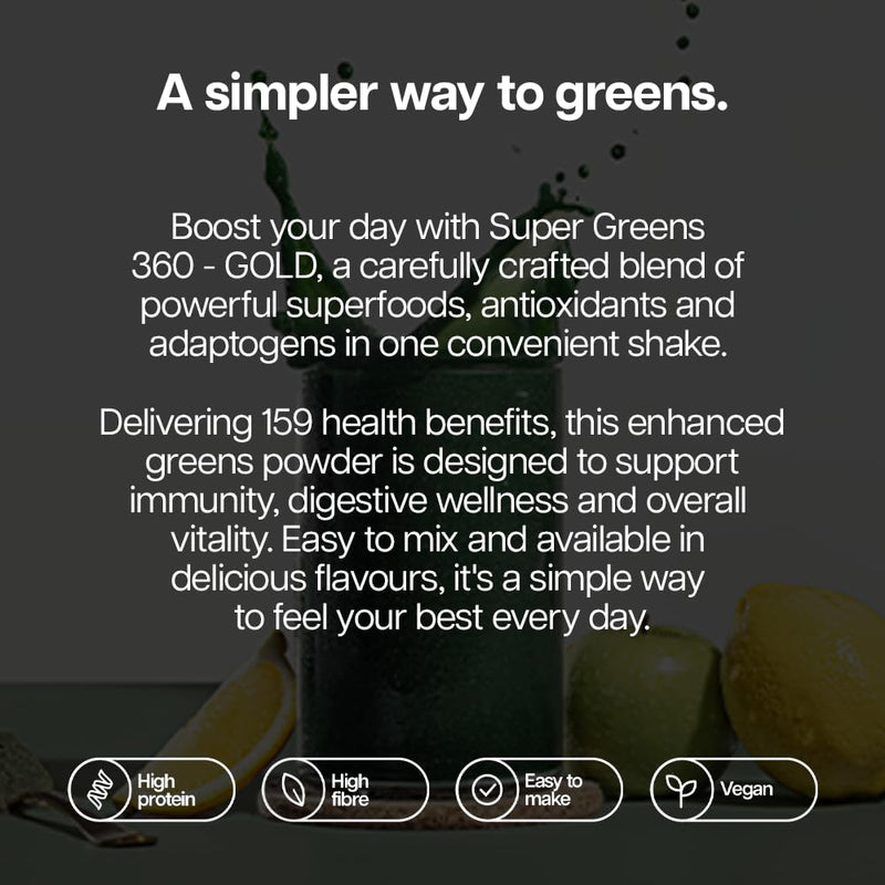 Protein Works | Super Greens 360 - Gold Innovation, Enhanced Greens Powder, 159 Health Benefits, Antioxidants, Superfoods, Adaptogens, Vegan, Apple & Lemon Twist, 41 Servings, 500g 500g (41 Shakes)