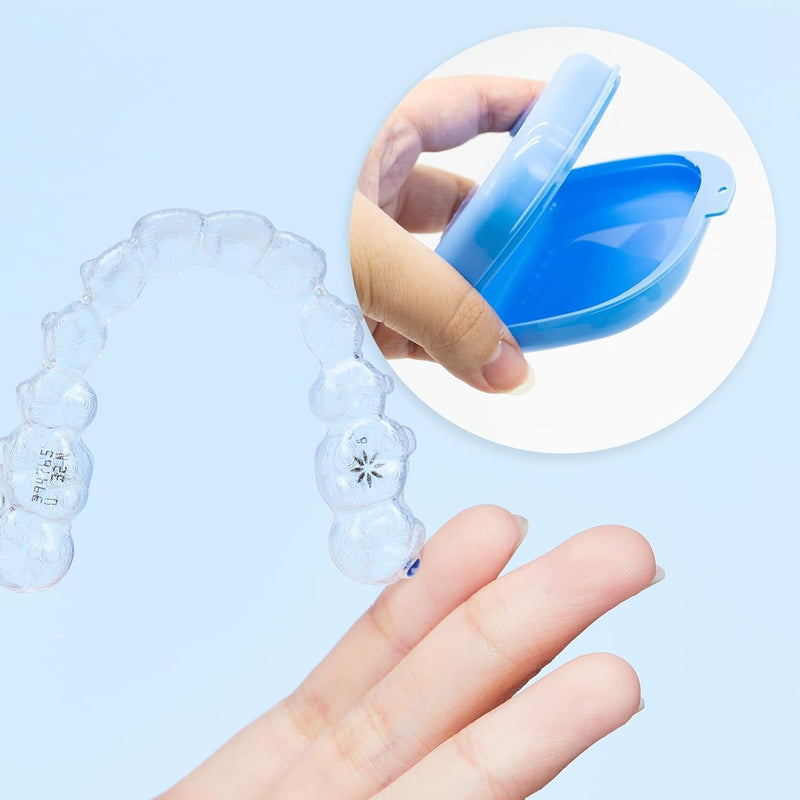 [Australia] - Braces box 2 pieces braces box denture box dentures dental box, orthodontic dental retainer box denture storage container denture cup dental care 