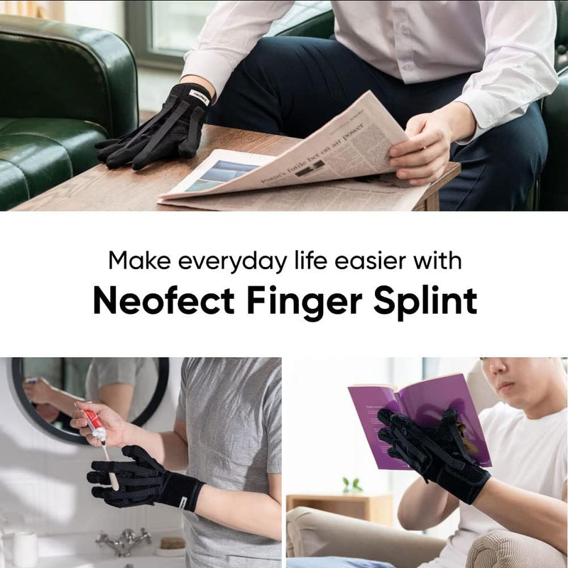 Neofect Finger Splint - Finger Training & Rehab Orthotics, Minimizes Spasticity, Stretch & Functional Grasp, Prevents Stiffness for Stroke, TBI, Increased Muscle Tone, Hemiplegia (Medium Right) Medium (Pack of 1)