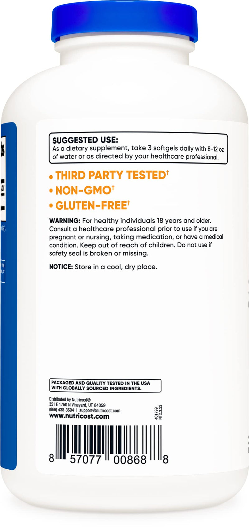 [Australia] - Nutricost MCT Oil Softgels 1000mg, 300 SFG (3,000mg Serv) - Great for Keto, Ketosis, and Ketogenic Diets 300 Count (Pack of 1) 