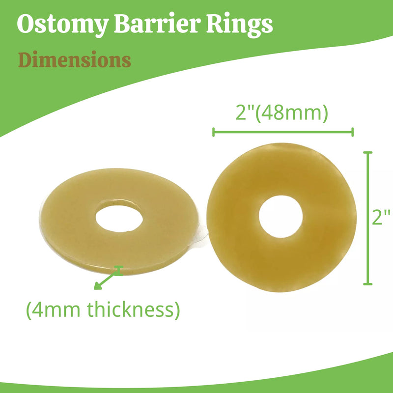 [Australia] - Elastic Moldable Ostomy Barrier Rings- Outer Diameter 2" (48mm) 4mm Thickness -Ostomy Supplies Non-Leaking Seal for Stoma, Sting-Free Hydrocolloid Skin Barrier Extender Ring for Colostomy Bags, 10PCS 10 Count (Pack of 1) 