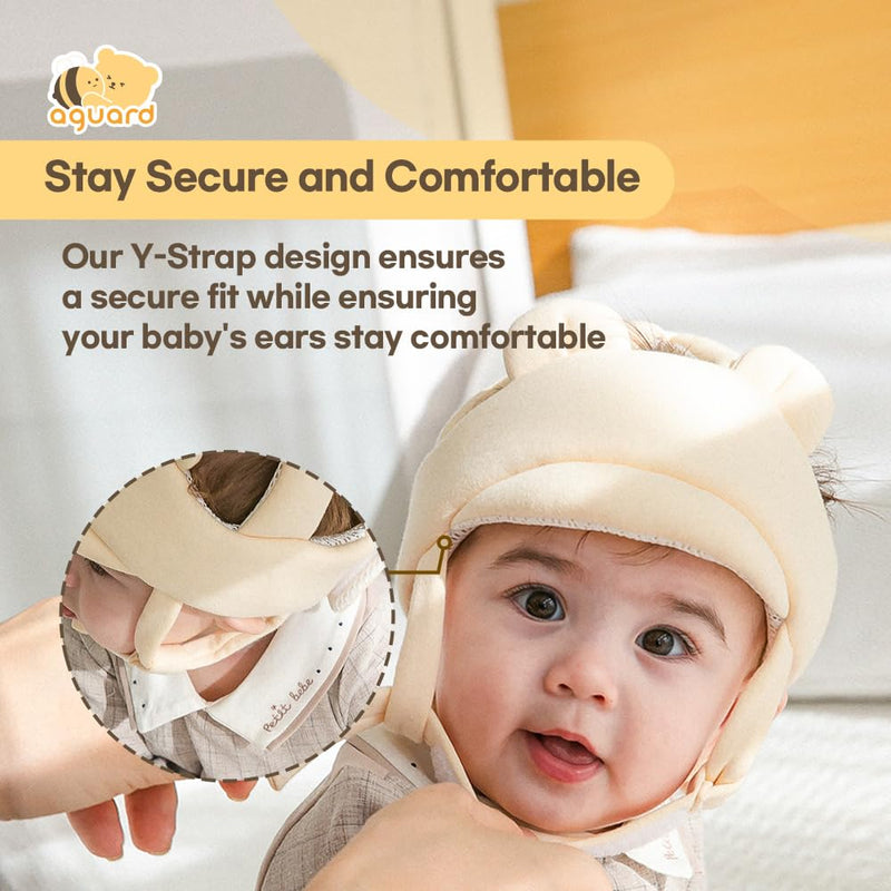 [Australia] - Baby Head Protector- Baby Helmet Cotton, Adjustable & Ultra-Lightweight Head Protector for Crawling & Walking Infants, Toddlers Bear(renewal) 