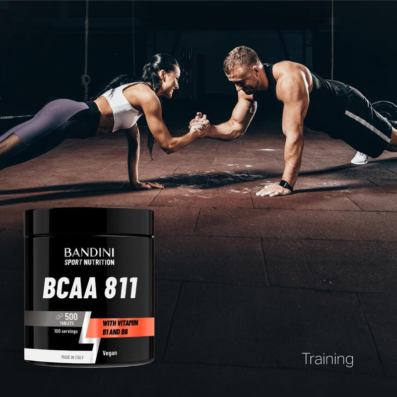 Bandini® BCAA 8.1.1 500 Tablets - Branched Chain Amino Acids with Leucine, Isoleucine, Valine - Enriched with Vitamin B1 and B6 - Lactose Free - Vegan, No GMO - Pre and Post Workout Food Supplement 500 count (Pack of 1)